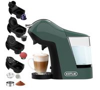 KOTLIE Macchina da caffè 5 in 1, 19 bar, multi-capsula per Nespresso Original/Dolce Gusto/ESE Pads (44 mm)/caffè in polvere, serbatoio acqua da 1 l, 3 temperature/7 quantità di acqua