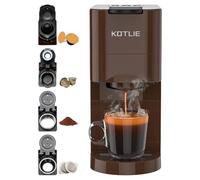 KOTLIE Macchina Da Caffè Capsule 4 in1,Per NES/DG/Caffè Macinato/ESE PadS(44mm),19Bar,800ML(AC-513K)（MARRONE