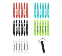 Koto - Aste per freccette in nylon, colore: rosso, nero, blu, bianco, verde, adatto per alette EZ L1 KOTO V1, incl. 30 alberi e pratico strumento di rimozione dell'asta.