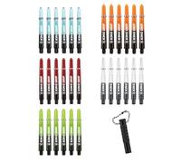 KOTO - Freccette Collection Short, 30 Shafts & Pratico Shaft Remover, Nylon Shafts Multicolor