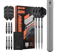 KOTO - Kingmax, 90% Tungsten, 21G, Argento, Freccette Steel Tip Ringed | 21G Freccette Steel Tip, Incl. 3 Barrels, 6 Dart Flight & 6 Shaft, Bilanciamento Centrato, 50, 4mm, 6, 8mm, Tungsten90