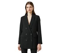 Koton Giacca con Bottoni nascosti, con Dettagli tascabili, Nero (999), 42 Donna