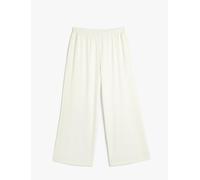 Koton Line Detail Elastic Waist Palazzo Trousers Boxer Bambino, off White(001), 54 da Donna