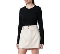 Koton Medium Rise Buttoned Suede Look Mini Skirt Gonna, Beige(060), 46 da Donna