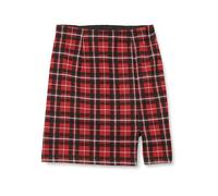 Koton Medium Rise Slit Detail A Line Mini Skirt, Gonna Donna, Rot Kariert (4c1),