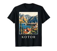 Kotor Montenegro Costa Adriatica Travel Art Maglietta