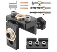 Kotsy 8/10/15mm Foro Tasca Jig Kit, 3 in 1 Lavorazione Del Legno Doweling Jig Kit con Clip di Posizionamento Regolabile Guida Foratura Puncher Locator