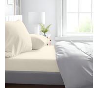 Kotton Culture Super King Bed Set 4 pcs Sheet Set 100% Egyptian Cotton 600 Thread Count Soft Long Staple Cotton Bedding Luxury Hotel Sheets with Deep Pocket Smooth Sateen Weave (Ivory)