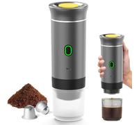 Kouamor Macchina per caffè espresso portatile, macchina per caffè espresso, macchina da caffè elettrica 3 in 1, capsula grande, piccola capsula, caffè in polvere, per campeggio, camper, ufficio, casa,