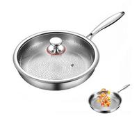 Kouamor Padella professionale, resistente ai graffi, in lega di titanio con copertura, per tutti i piani cottura, padella a induzione, manico ergonomico, lavabile in lavastoviglie (30 cm)