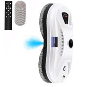 Kouamor Robot pulitore intelligente per vetri - Aspirazione 5600Pa, Spruzzo automatico, Telecomando, 10 salviette in microfibra (per finestre e porte in vetro/piastrelle)
