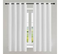 KOUDU Coppia Tende Bianche Oscuranti 120 x 170 cm Opaca Termica Isolante Tenda Finestra Balcone Casa con 1 Pannelli per Il Soggiorno e La Camera, Bianco