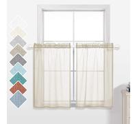 KOUFALL 24 Inch Curtains for Kitchen Windows Set of 2 Packs Cafe Curta