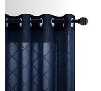 KOUFALL Tende blu navy, lunghezza 213 cm, per soggiorno, 2 pannelli, set di 2 pannelli, tende semi velate per filtrare la luce per camera da letto