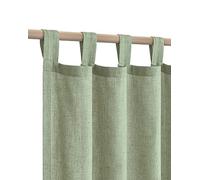 KOUFALL Tende velate color verde salvia, lunghe 213 cm, in lino, stile bohémien, lunghezza 213 cm, set di 2 pannelli, per camera da letto, colore: verde chiaro