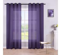 KOUFALL Tende viola da 84 pollici di lunghezza per la camera da letto delle ragazze, set di 2 pannelli, tende con occhielli, tende in semi-velo v
