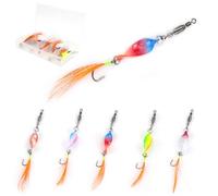 KOUHA Cucchiaini Twist Accessori per la Pesca Alla Trota Esca per Trote con Girelle Rotanti 3 g | Cucchiaini da Trota Set (5 pezzi, 3 g, arancione)