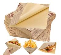 KOUHA Sacchetti per Hamburger e Panini, 200 Sacchetti in Carta 15 x 15 cm, Antigrasso, per Snack e Patatine Fritte