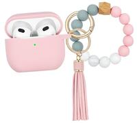 KOUJAON - Custodia morbida in silicone per AirPods di terza generazione, con portachiavi, per Apple Airpod 3, colore: rosa