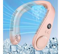 Kouric Ventilatore da Collo Ricaricabile con 5 Velocità - Portatile Silenzioso USB 5500mAh Neck Fan per Viaggi