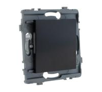 Kouro Zenitech - Pulsante da incasso, in metallo nero spazzolato, colore: nero