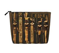 KOUUIP Astuccio da viaggio con stampa geroglifico egiziano antico, borsa da viaggio per il trucco, taglia unica, nero, taglia unica, Nero , taglia unica