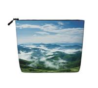 KOUUIP Beauty case da viaggio con stampa di montagne terrestri, borsa organizer per cosmetici, borsa da viaggio per articoli da toeletta da donna, nero, Taglia unica