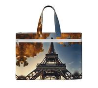 KOUUIP Bella Torre Eiffel Parigi borsa documenti in tela con stampa 26,1 x 38,1 cm, 2 tasche con cerniera, senza ingombri per documenti da ufficio