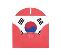 KOUUIP Biglietti di Natale con stampa bandiera della Repubblica di Corea, biglietti di Natale 2024 con buste per biglietti di Capodanno 6 colori assortiti