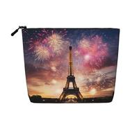 KOUUIP Borsa da viaggio con motivo fuochi d'artificio della Torre Eiffel, borsa da viaggio da donna, colore nero, taglia unica, Nero , taglia unica