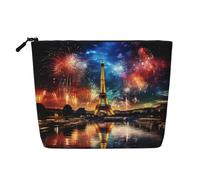 KOUUIP Borsa da viaggio con motivo fuochi d'artificio della Torre Eiffel, borsa da viaggio da donna, colore nero, taglia unica, Nero , taglia unica