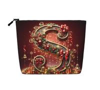 KOUUIP Borsa per trucco con stampa a S, bella borsa da toilette da viaggio, borsa per articoli da toeletta da donna, nero, taglia unica, colore: nero, Nero , taglia unica