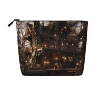 KOUUIP Elfs House - Borsa da viaggio per articoli da toeletta, organizer per trucco, taglia unica, colore nero, taglia unica, Nero , taglia unica