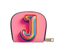 KOUUIP J print - Portafoglio da donna in pelle con cerniera, porta carte di credito, unisex, per uomini e donne, bianco, Taglia unica