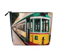 KOUUIP Lisbon - Astuccio per trucco con motivo tram, da viaggio, da donna, colore nero, taglia unica, Nero , taglia unica