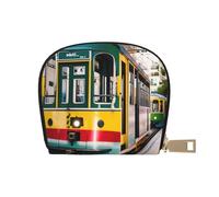 KOUUIP Lisbon Tram Print - Portafoglio da donna in pelle con cerniera, porta carte di credito, unisex, per uomini e donne, bianco, Taglia unica