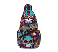KOUUIP Sugar Skulls Borsa a tracolla per uomini e donne, borsa a tracolla antifurto borsa da viaggio casual per escursionismo