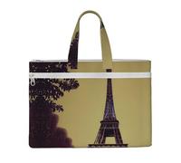 KOUUIP Torre Eiffel Parigi Borsa portadocumenti in tela con stampa 26 x 38 cm, 2 tasche con cerniera, senza ingombri per documenti da ufficio