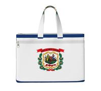 KOUUIP West Virginia - Borsa portadocumenti in tela con stampa con bandiera dello stato del West Virginia, 26 x 38 cm, 2 tasche con cerniera, senza ingombri per documenti da ufficio