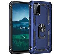 KOUYI Cover per Oppo A52/A72/A92, Custodia Antiurto Grado Militare 360° Girevole Regolabile Ring Armor Bumper TPU Case Magnetica Supporto Silicone Custodie per Oppo A52/A72/A92 (Blu)