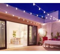 Kovalmax® Catena luminosa 15 porta lampada e27 cavo bianco corda 16 mt prolunga esterno