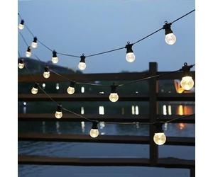 Kovalmax® Catena luminosa 15 porta lampada e27 cavo nero 16 m prolunga esterno impermeabile