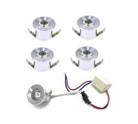 Kovalmax® Faretto 1 watt led luce blu 5 faretti da incasso bordo silver P31-5B