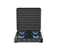 Kovalmax® Fornello a gas gpl cucina da campeggio casa 4 fuochi piastra quadruplo nero