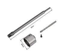 Kovalmax® FRESA A TAZZA 80 MM PER MURO CEMENTO ASTA PROLUNGA 50 CM PER TRAPANO ATTACCO SDS PLUS