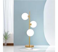 Kovalmax® Lampada da tavolo terra 3 sfere sfera in PVC (non vetro) bianco stelo G9 lume bronzo d33
