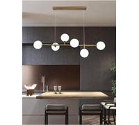 Kovalmax® Lampadario a sospensione 6 sfere in pvc (non vetro) sfera colore bianco attacco g9 moderno