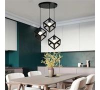 Kovalmax® Lampadario a sospensione industriale lampada da soffitto 3 cubi cubo 3d nero lp