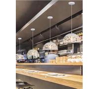 Kovalmax® Lampadario a sospensione paralume in metallo traforato portalampada e27 bianco