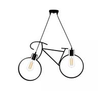 Kovalmax® Lampadario asospensione forma di bicicletta bici portalampada e27 metallo nero